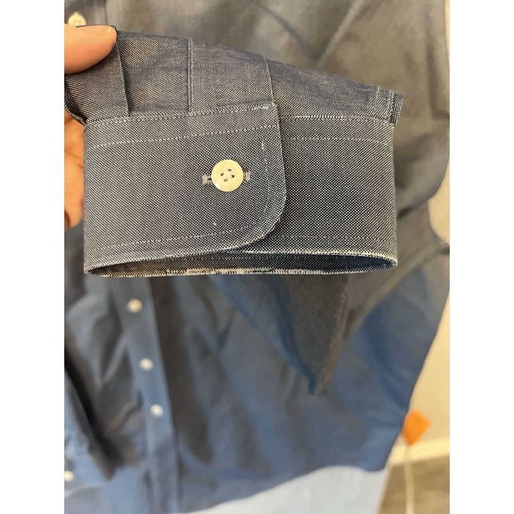 LL Bean Classic Oxford Shirt 100% Cotton Traditional Fit 18 34 Blue Long Sleeve‎ - Picture 4 of 8